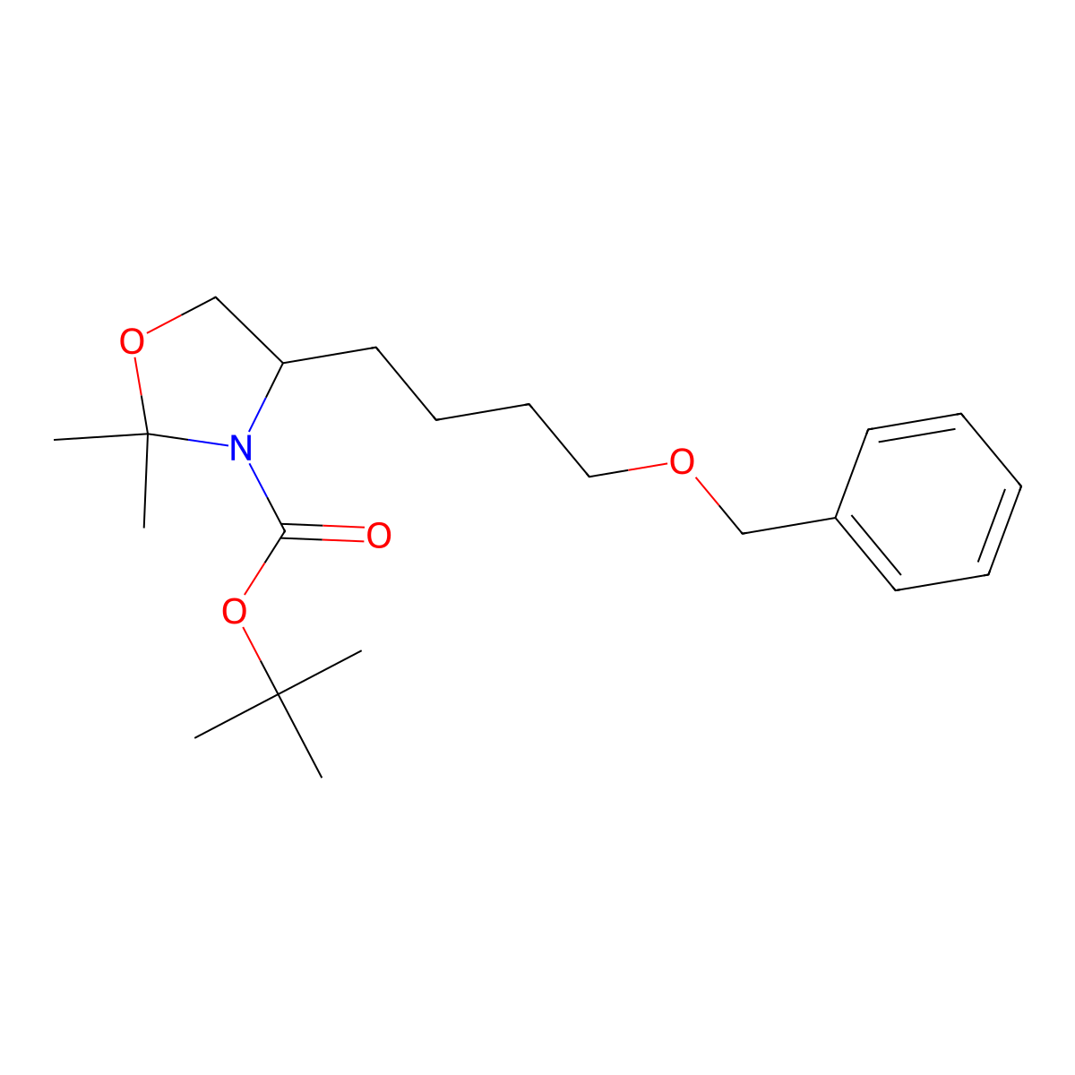 (R)-tert-Butyl 4-(4-(benzyloxy)butyl)-2,2-dimethyloxazolidine-3-carboxylate molecular structure, CAS 1079209-05-4