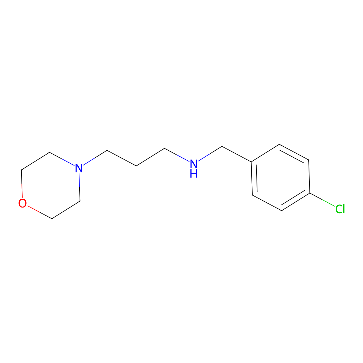 (4-Chloro-benzyl)-(3-morpholin-4-yl-propyl)-amine molecular structure, CAS 107921-37-9