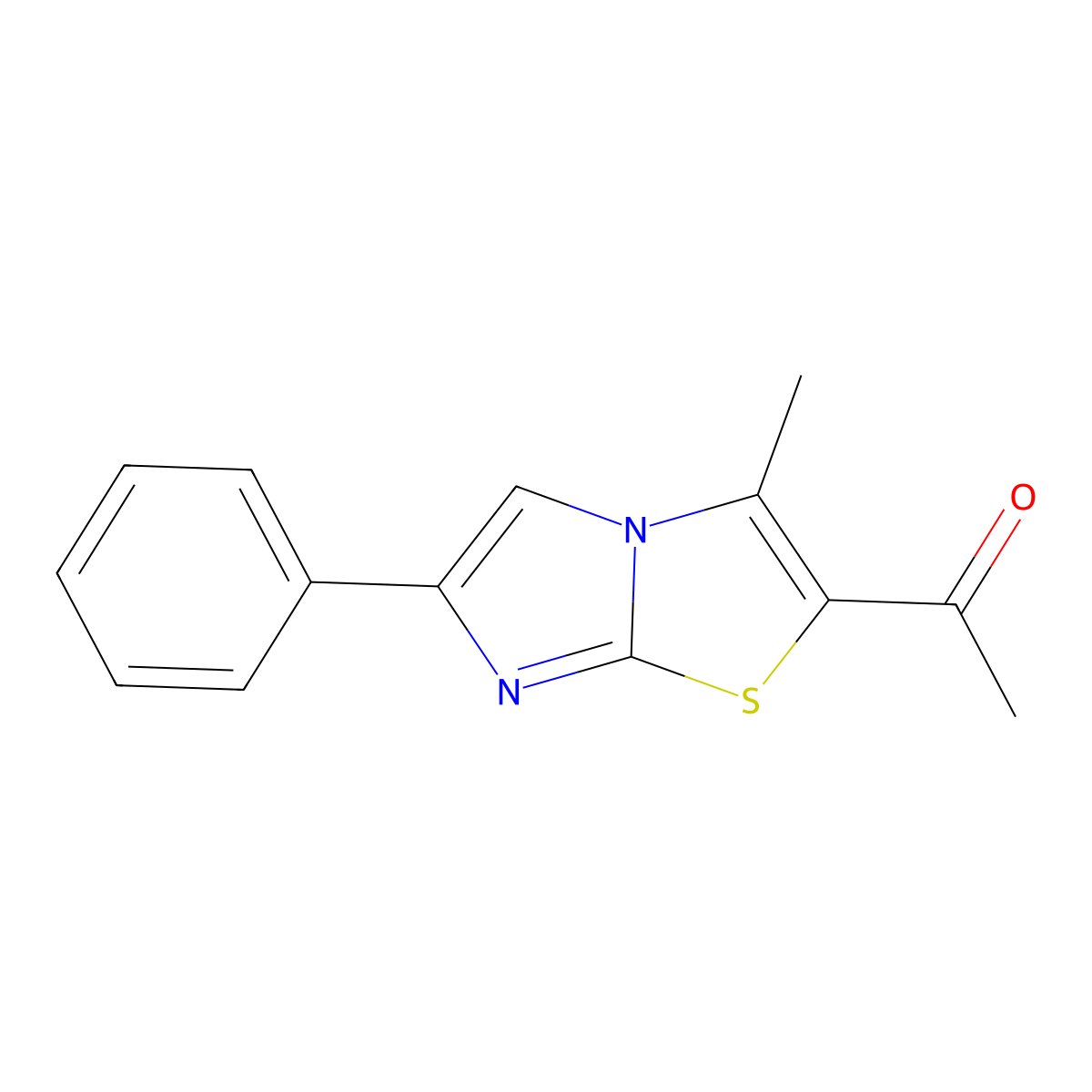 1-(3-Methyl-6-phenylimidazo[2,1-b][1,3]thiazol-2-yl)ethanone molecular structure, CAS 107922-02-1