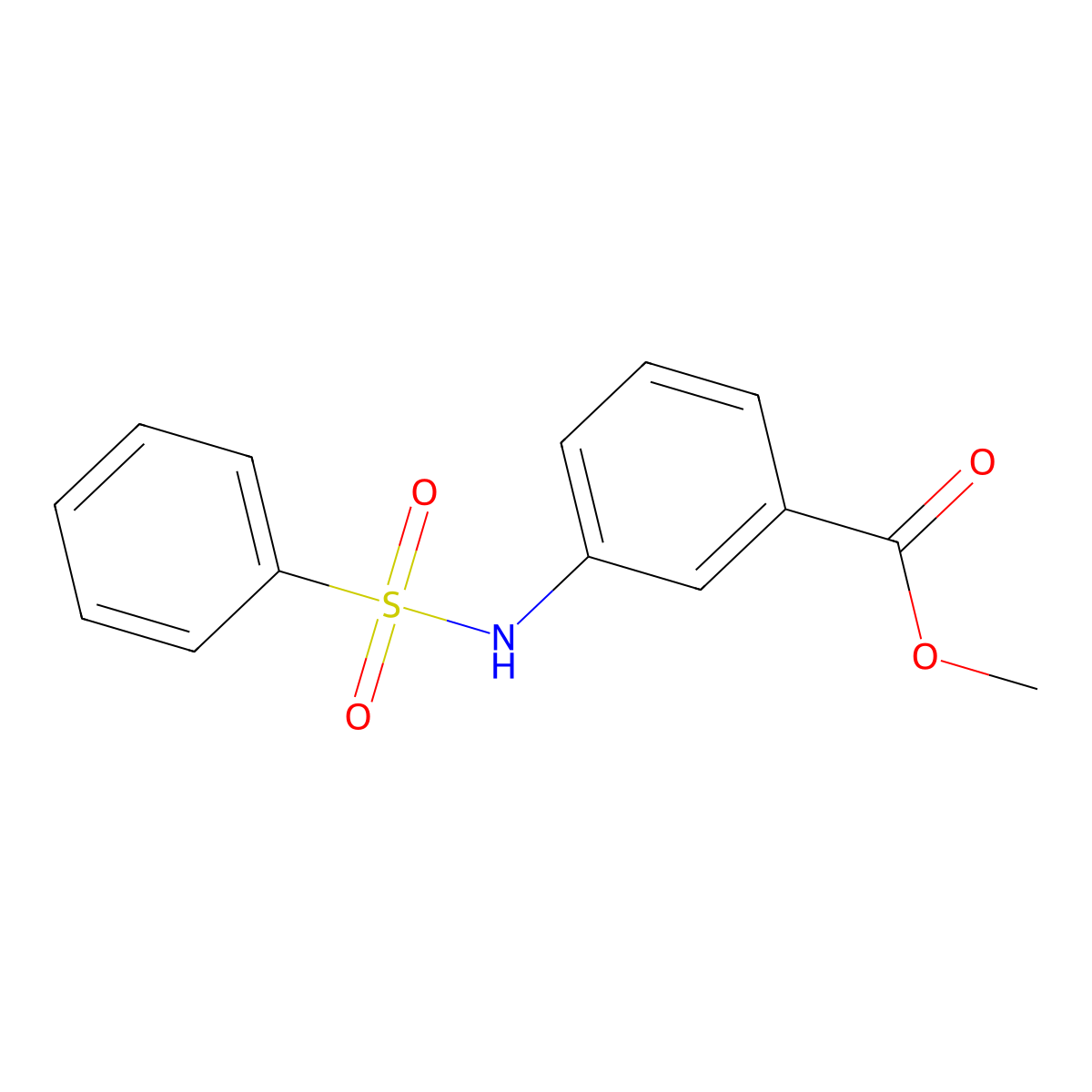 Methyl 3-benzenesulfonamidobenzoate molecular structure, CAS 107922-46-3