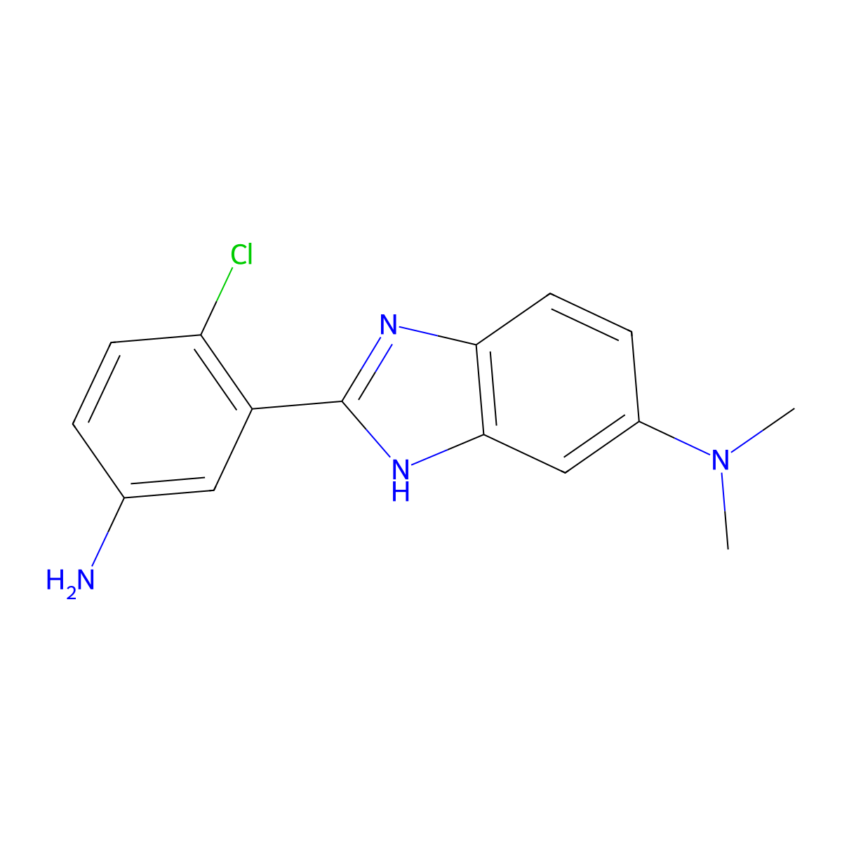 2-(5-amino-2-chlorophenyl)-N,N-dimethyl-1H-benzo[d]imidazol-5-amine molecular structure, CAS 1079264-85-9