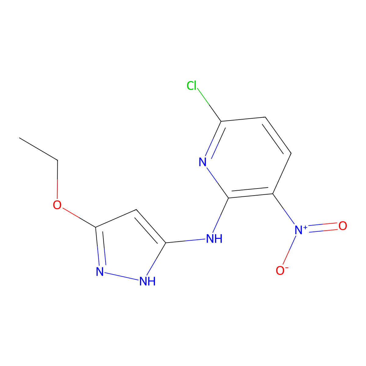 6-Chloro-N-(5-ethoxy-1H-pyrazol-3-yl)-3-nitropyridin-2-amine molecular structure, CAS 1079275-41-4