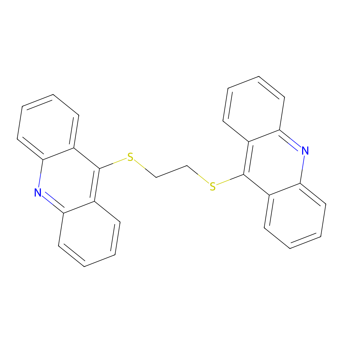 9-(2-Acridin-9-ylsulfanylethylsulfanyl)acridine molecular structure, CAS 107931-63-5