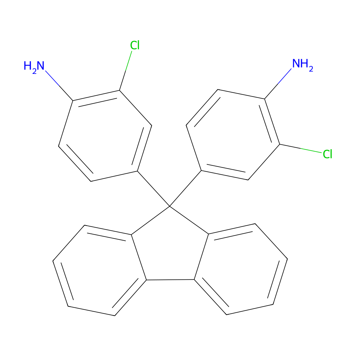 4,4'-(9H-fluoren-9-ylidene)bis(2-chloroaniline) molecular structure, CAS 107934-68-9