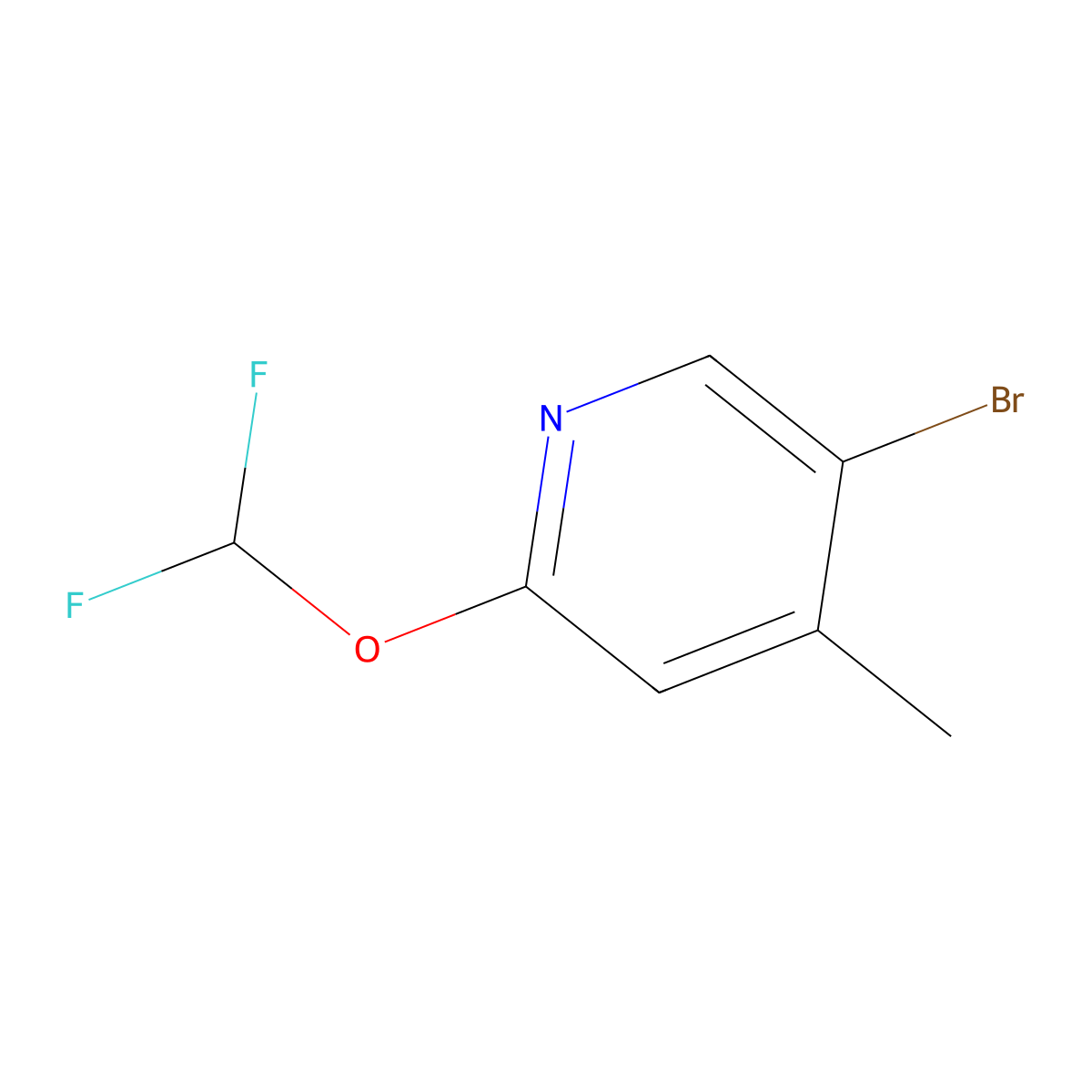 5-Bromo-2-(difluoromethoxy)-4-methylpyridine molecular structure, CAS 1079352-13-8