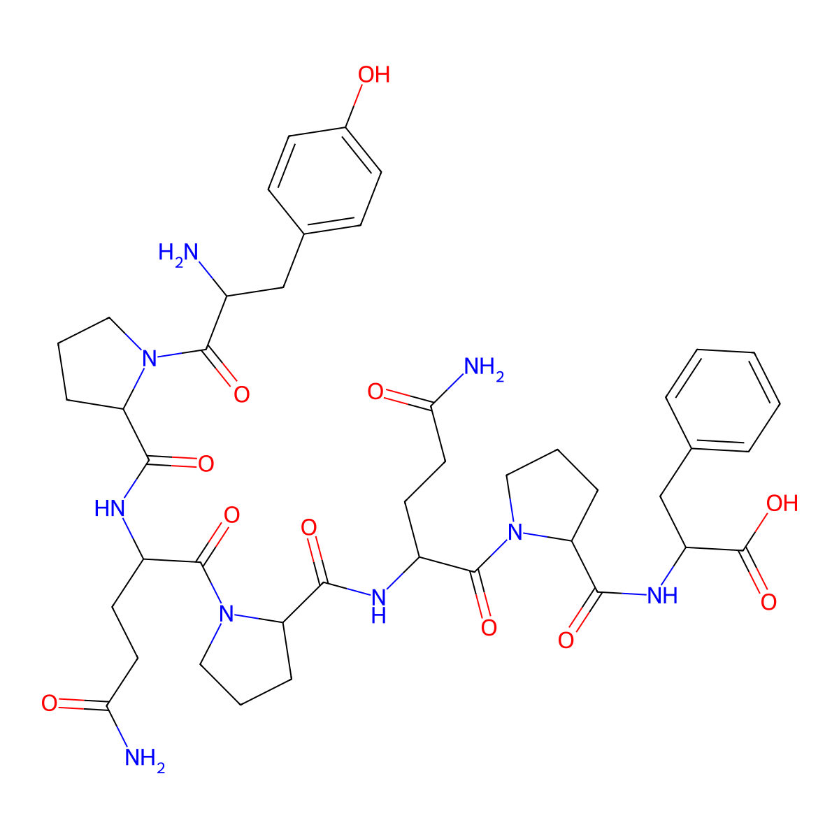alpha-Gliadin (43-49) molecular structure, CAS 107936-65-2