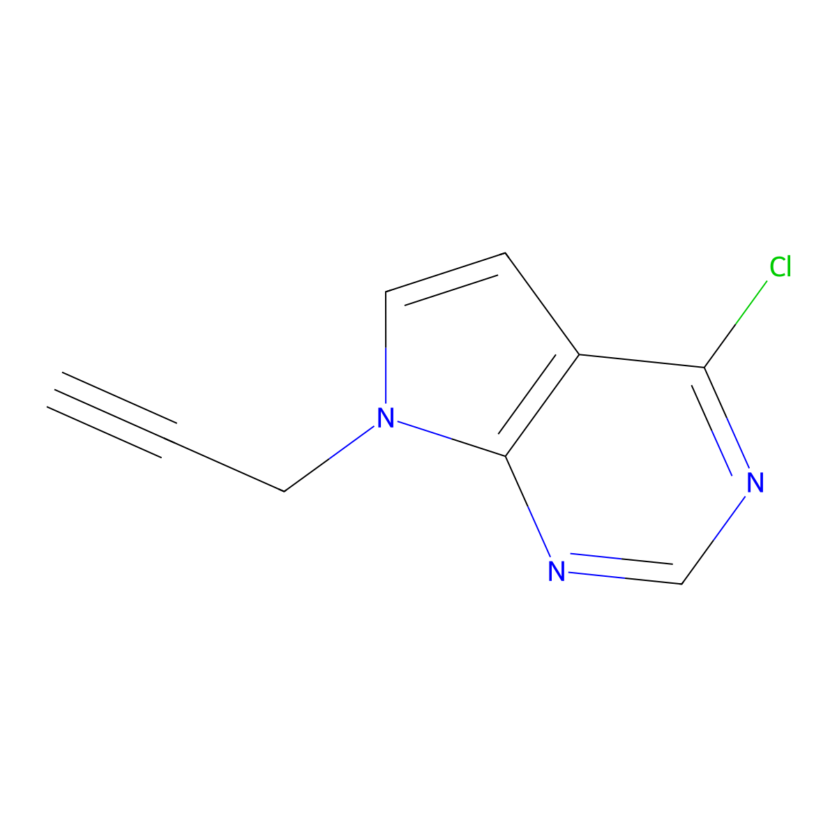 4-chloro-7-(prop-2-yn-1-yl)-7H-pyrrolo[2,3-d]pyrimidine molecular structure, CAS 1079399-87-3