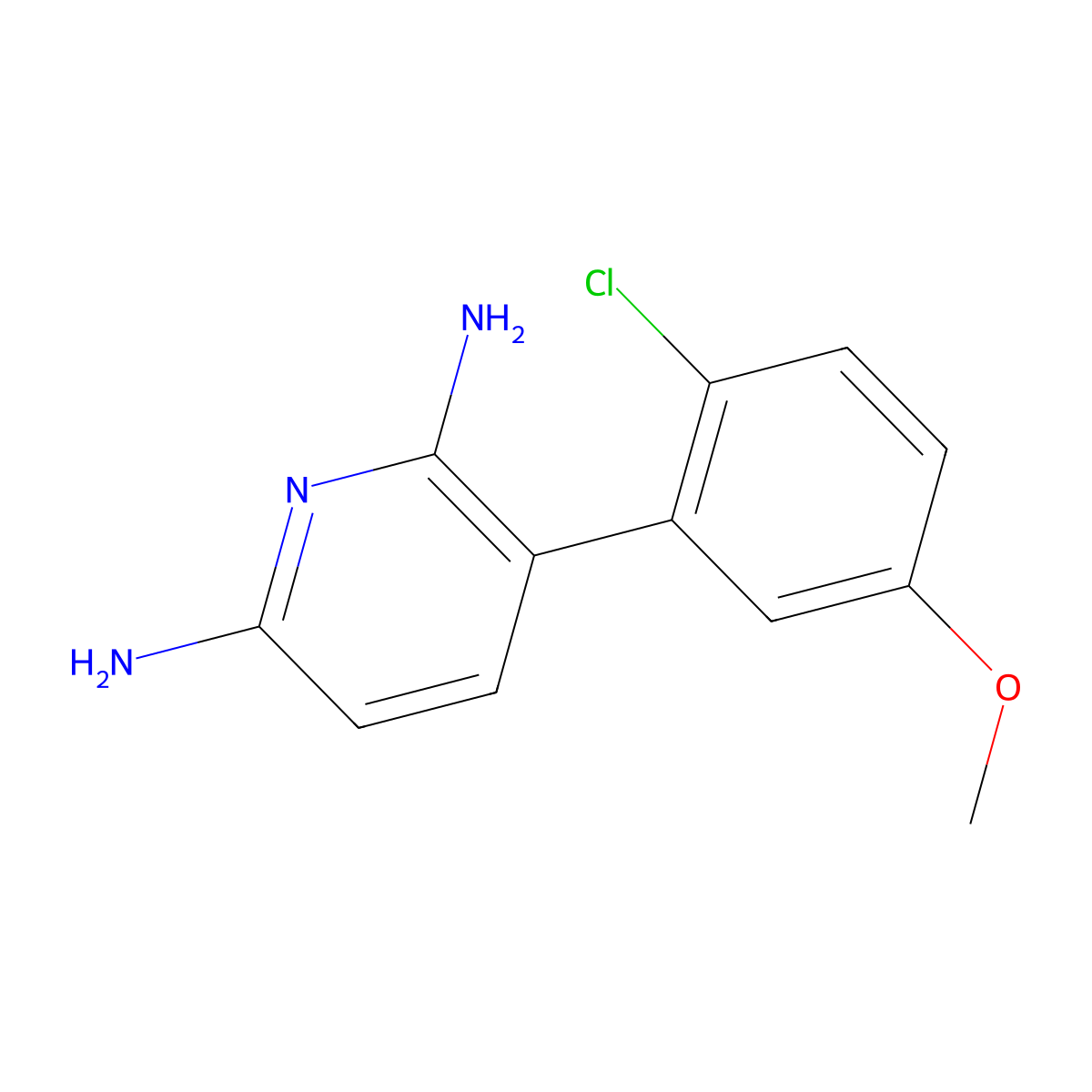 3-(2-Chloro-5-methoxyphenyl)pyridine-2,6-diamine molecular structure, CAS 1079401-92-5