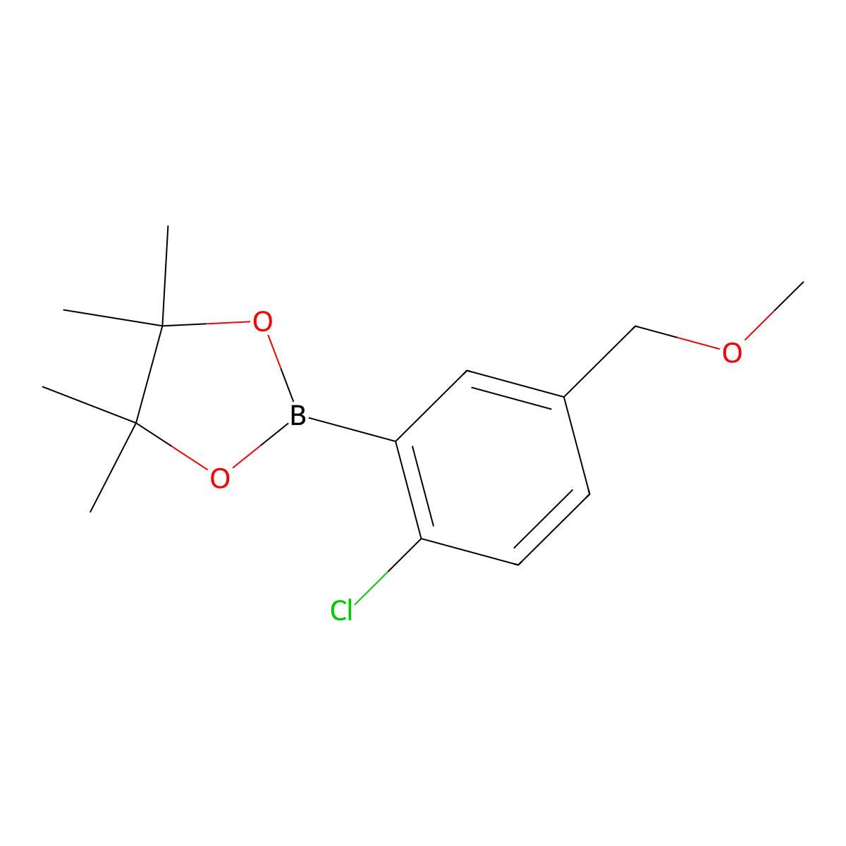 2-Chloro-5-methoxymethylphenylboronic acid pinacol ester molecular structure, CAS 1079402-22-4