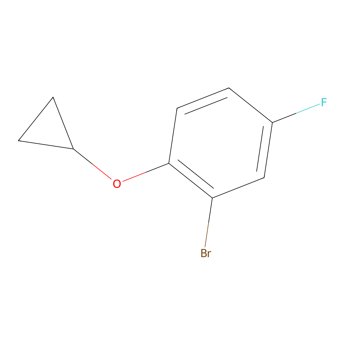 2-Bromo-1-cyclopropoxy-4-fluorobenzene molecular structure, CAS 1079402-43-9
