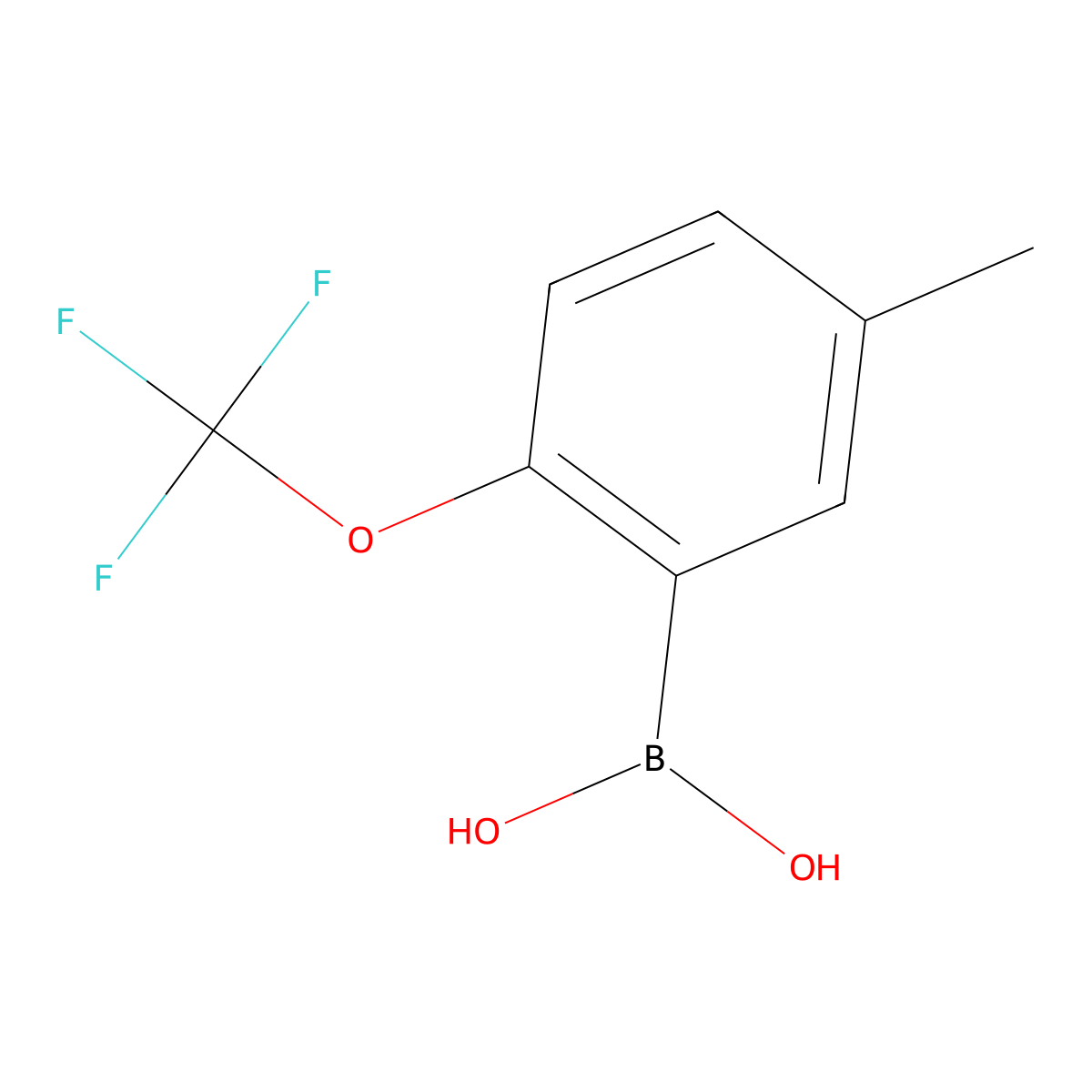 5-Methyl-2-(trifluoromethoxy)phenylboronic acid molecular structure, CAS 1079402-45-1