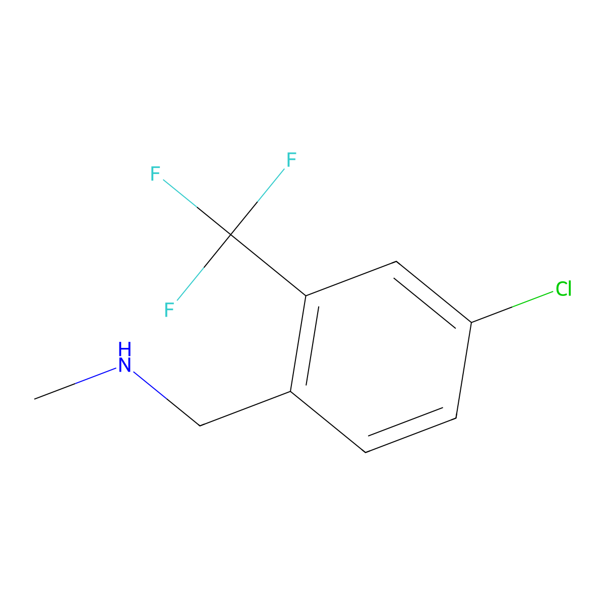 {[4-Chloro-2-(trifluoromethyl)phenyl]methyl}(methyl)amine molecular structure, CAS 1079439-73-8