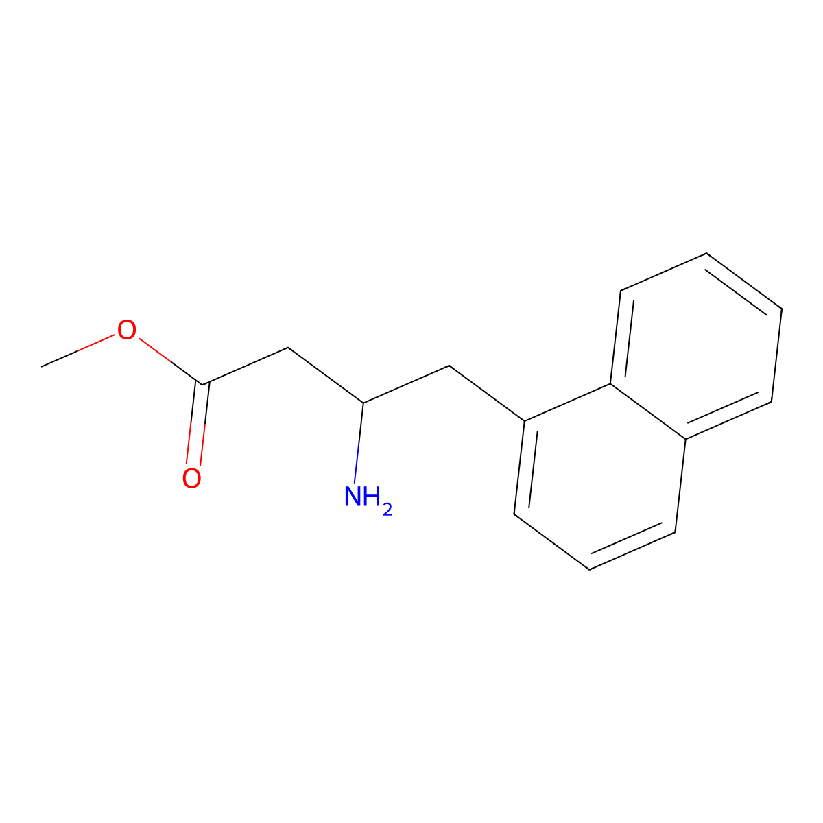 methyl (3R)-3-amino-4-(naphthalen-1-yl)butanoate molecular structure, CAS 1079440-12-2