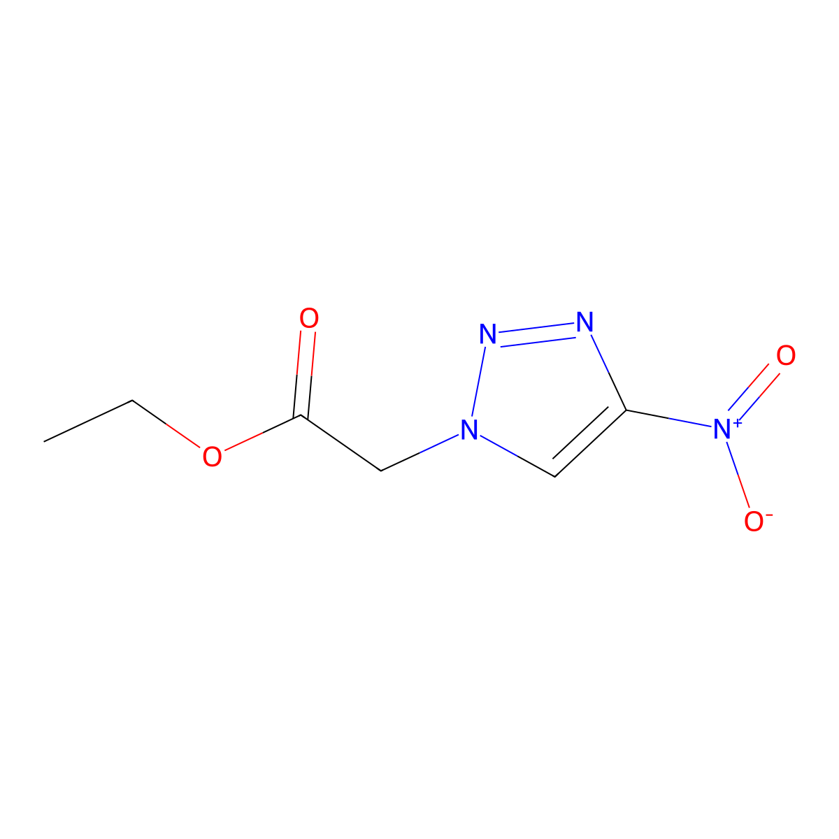 ethyl 2-(4-nitro-1H-1,2,3-triazol-1-yl)acetate molecular structure, CAS 107945-70-0