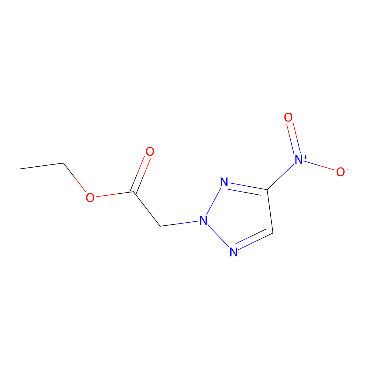 ethyl 2-(4-nitro-2H-1,2,3-triazol-2-yl)acetate molecular structure, CAS 107945-77-7