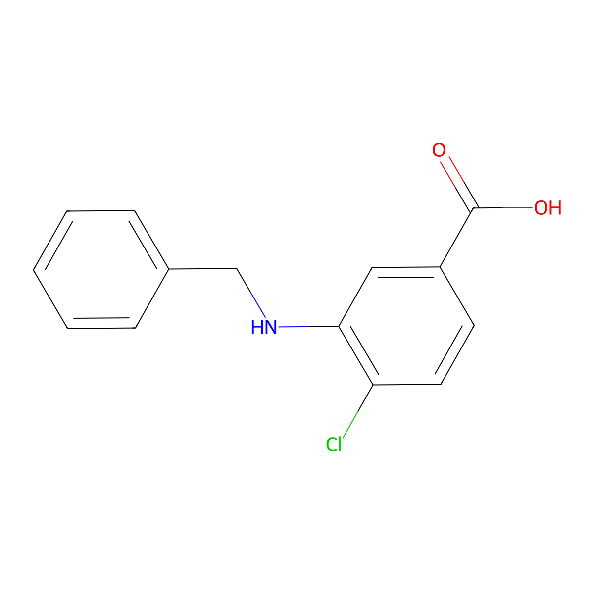 3-(Benzylamino)-4-chlorobenzoic acid molecular structure, CAS 107946-51-0