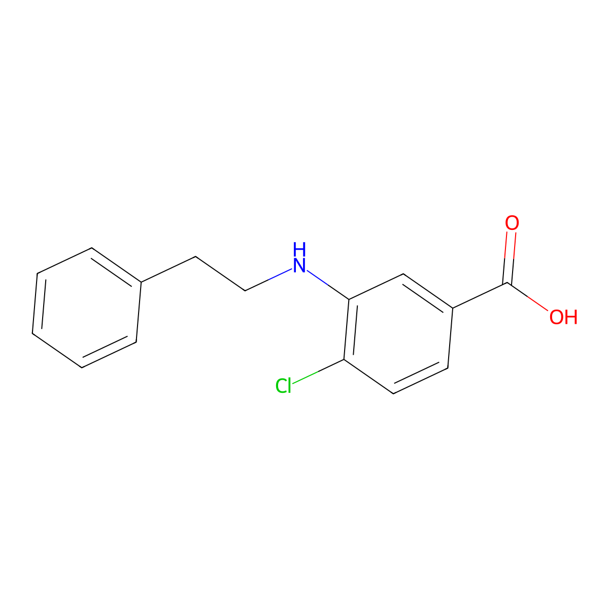 4-Chloro-3-[(2-phenylethyl)amino]benzoic acid molecular structure, CAS 107946-52-1