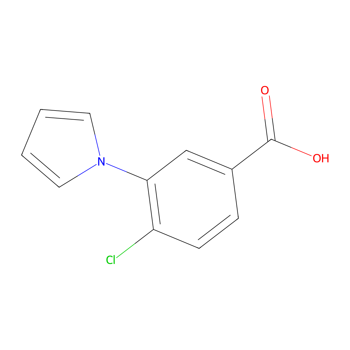 4-chloro-3-(1H-pyrrol-1-yl)benzoic acid molecular structure, CAS 107946-72-5