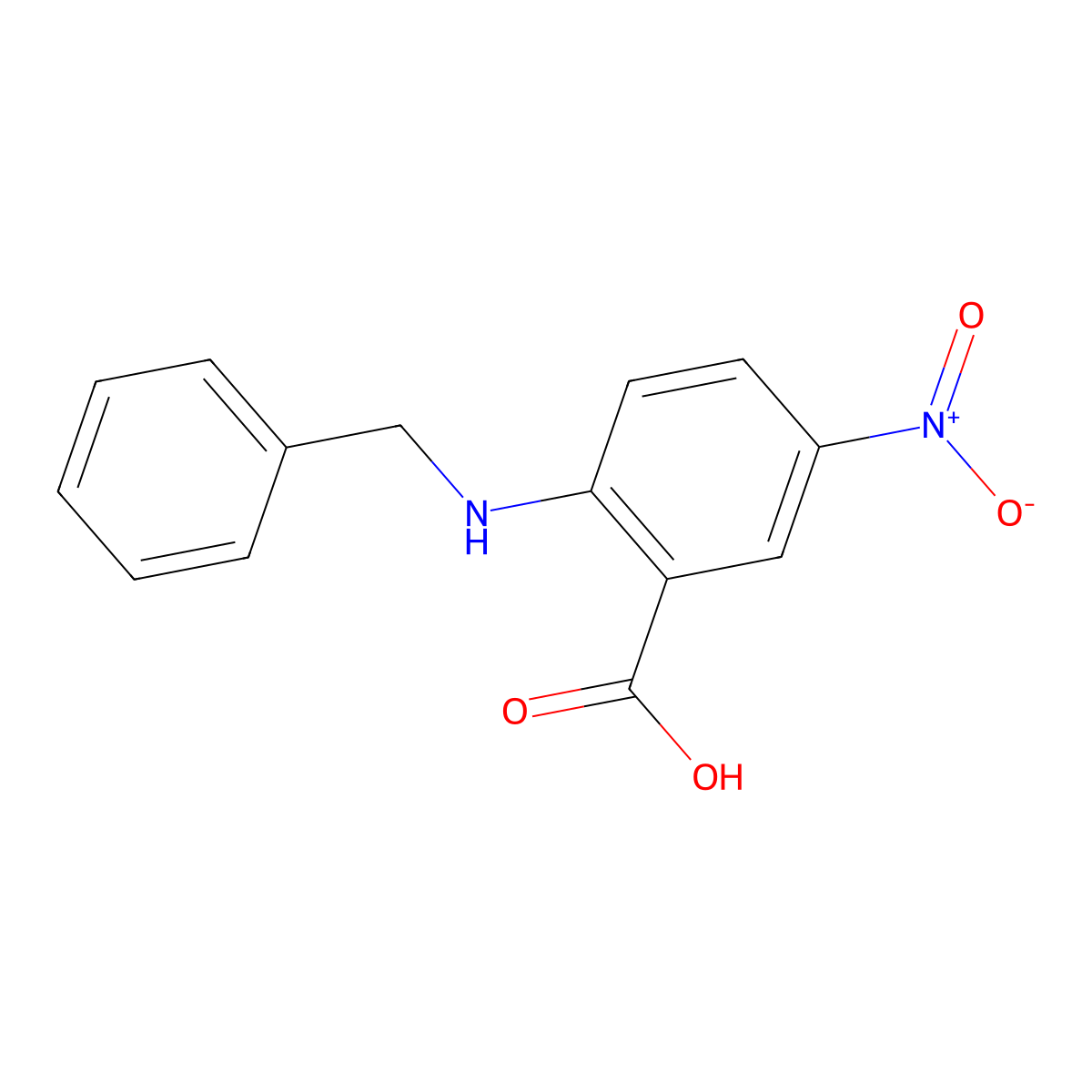 2-(Benzylamino)-5-nitrobenzoic acid molecular structure, CAS 107946-93-0