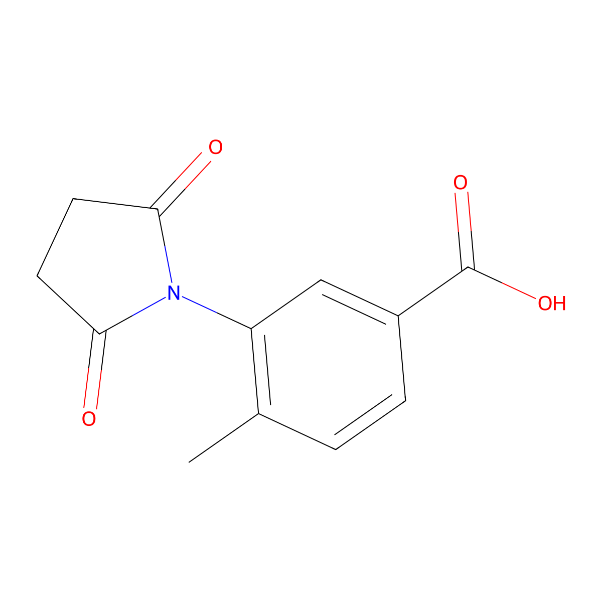 3-(2,5-Dioxopyrrolidin-1-yl)-4-methylbenzoic acid molecular structure, CAS 107947-16-0