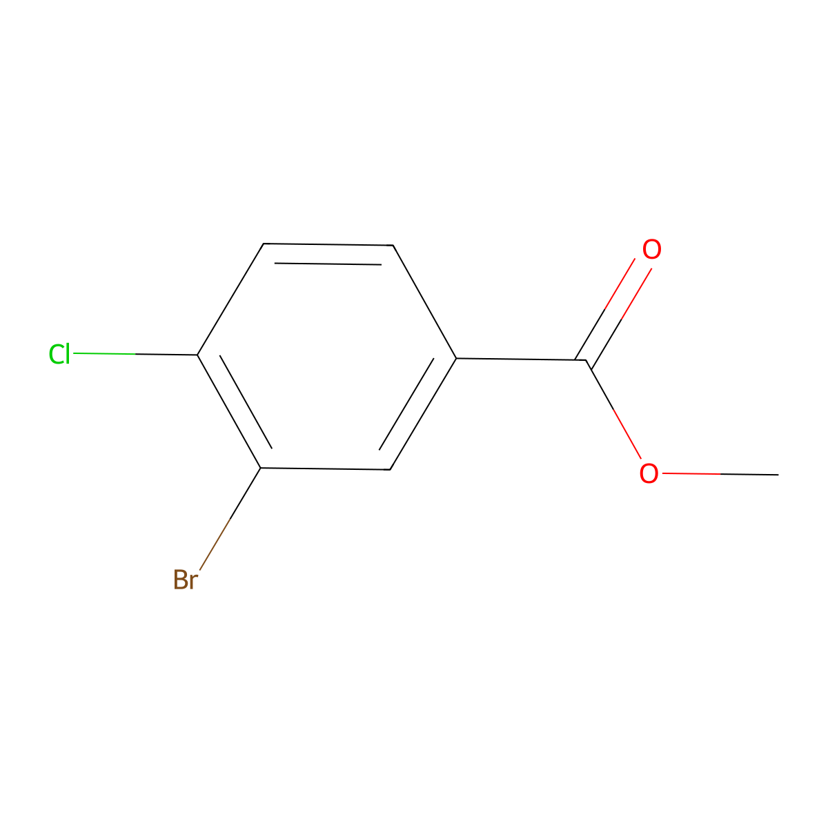 Methyl 3-bromo-4-chlorobenzoate molecular structure, CAS 107947-17-1