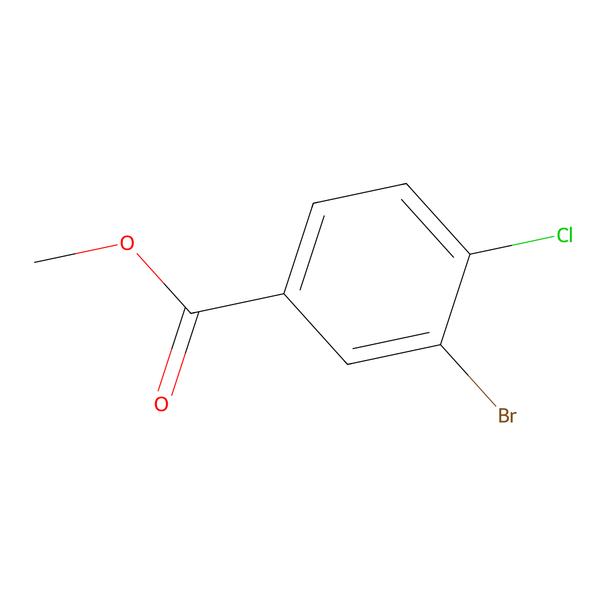 Methyl 3-bromo-4-chlorobenzoate molecular structure, CAS 107947-17-1