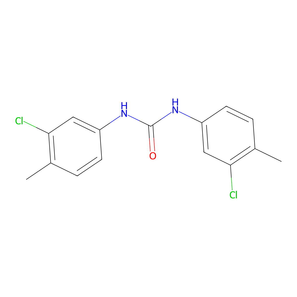 1,3'-Bis(3-chloro-4-tolyl)urea molecular structure, CAS 107947-94-4