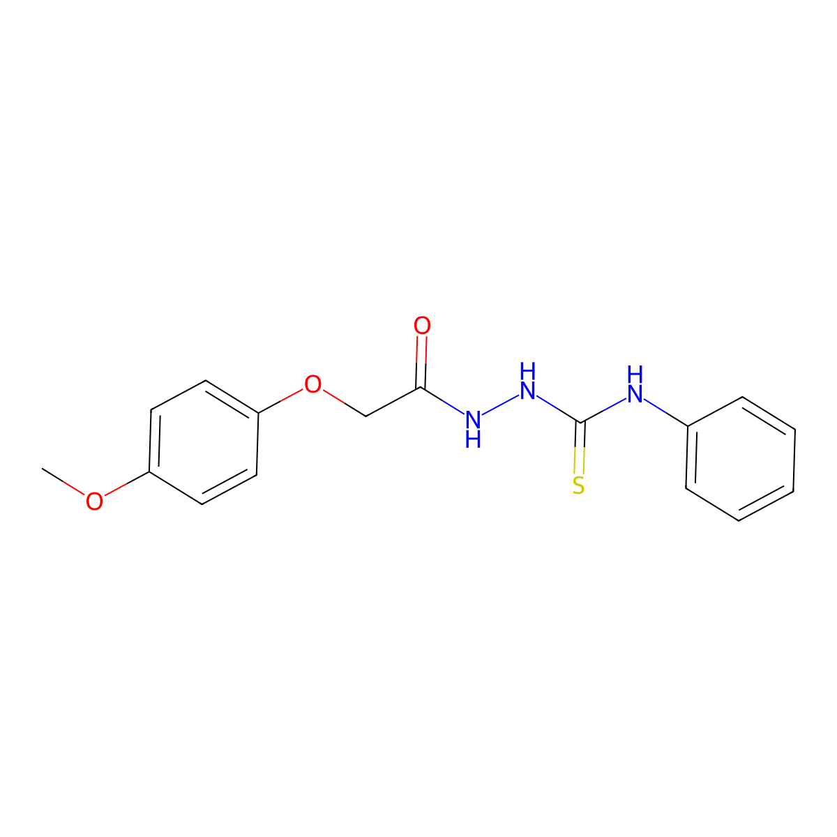 2-[2-(4-methoxyphenoxy)acetyl]-N-phenyl-1-hydrazinecarbothioamide molecular structure, CAS 107951-85-9