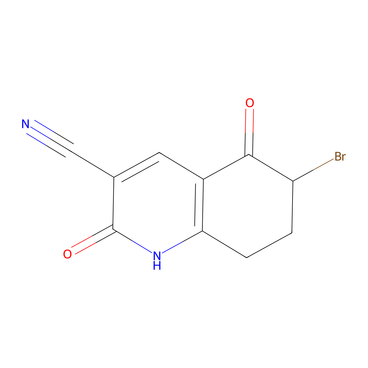 6-Bromo-2,5-dioxo-1,2,5,6,7,8-hexahydroquinoline-3-carbonitrile molecular structure, CAS 107955-83-9