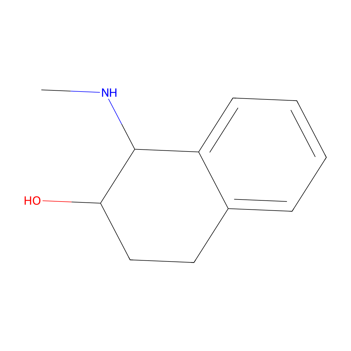 rac-(1R,2R)-1-(methylamino)-1,2,3,4-tetrahydronaphthalen-2-ol,trans molecular structure, CAS 107957-19-7