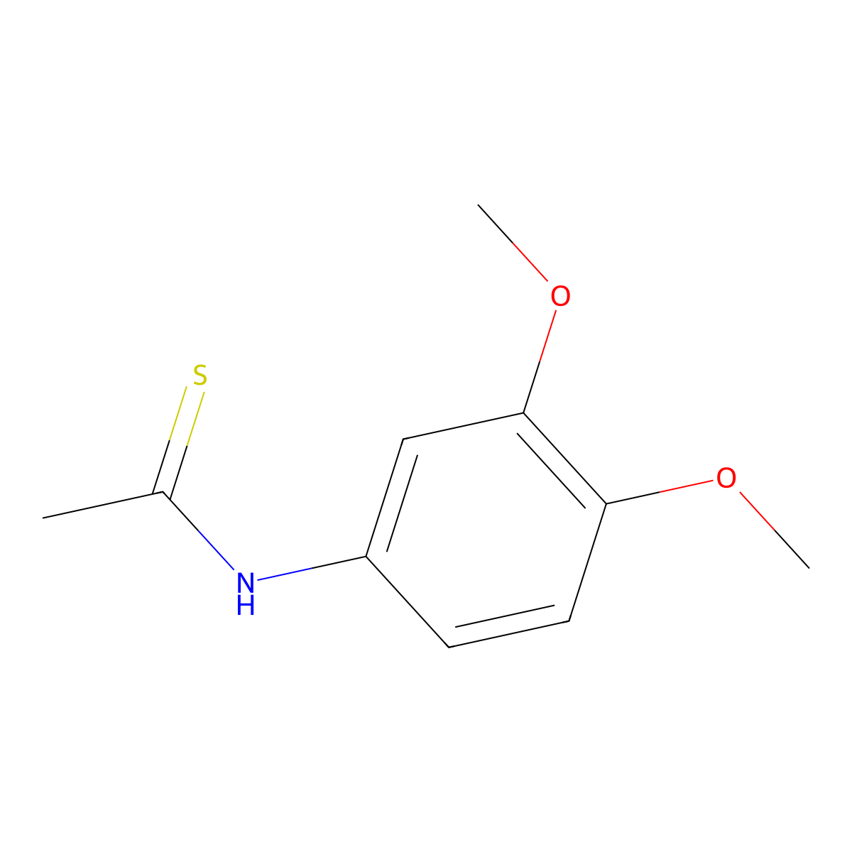 N-(3,4-dimethoxyphenyl)ethanethioamide molecular structure, CAS 107963-01-9
