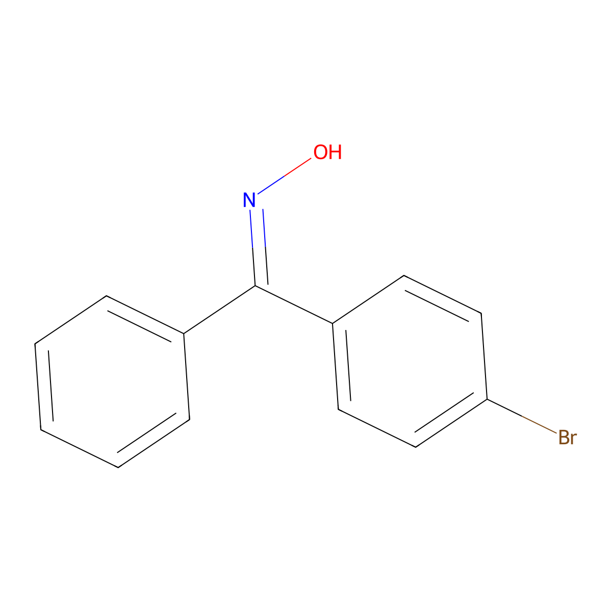 Methanone, (4-bromophenyl)phenyl-, oxime molecular structure, CAS 107965-78-6