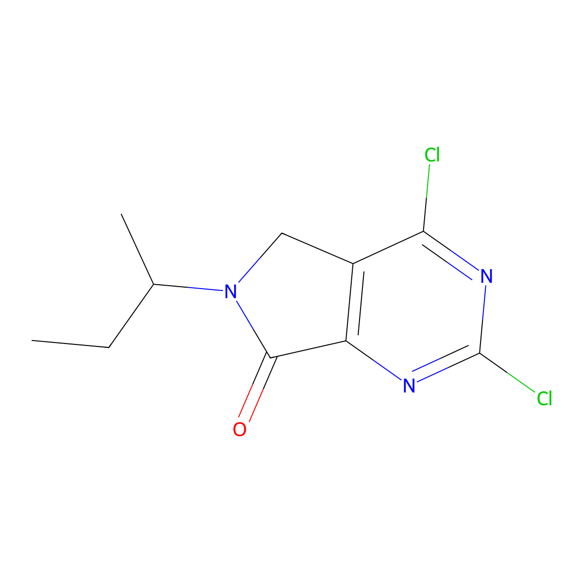 6-(sec-Butyl)-2,4-dichloro-5H-pyrrolo[3,4-d]pyrimidin-7(6H)-one molecular structure, CAS 1079650-18-2