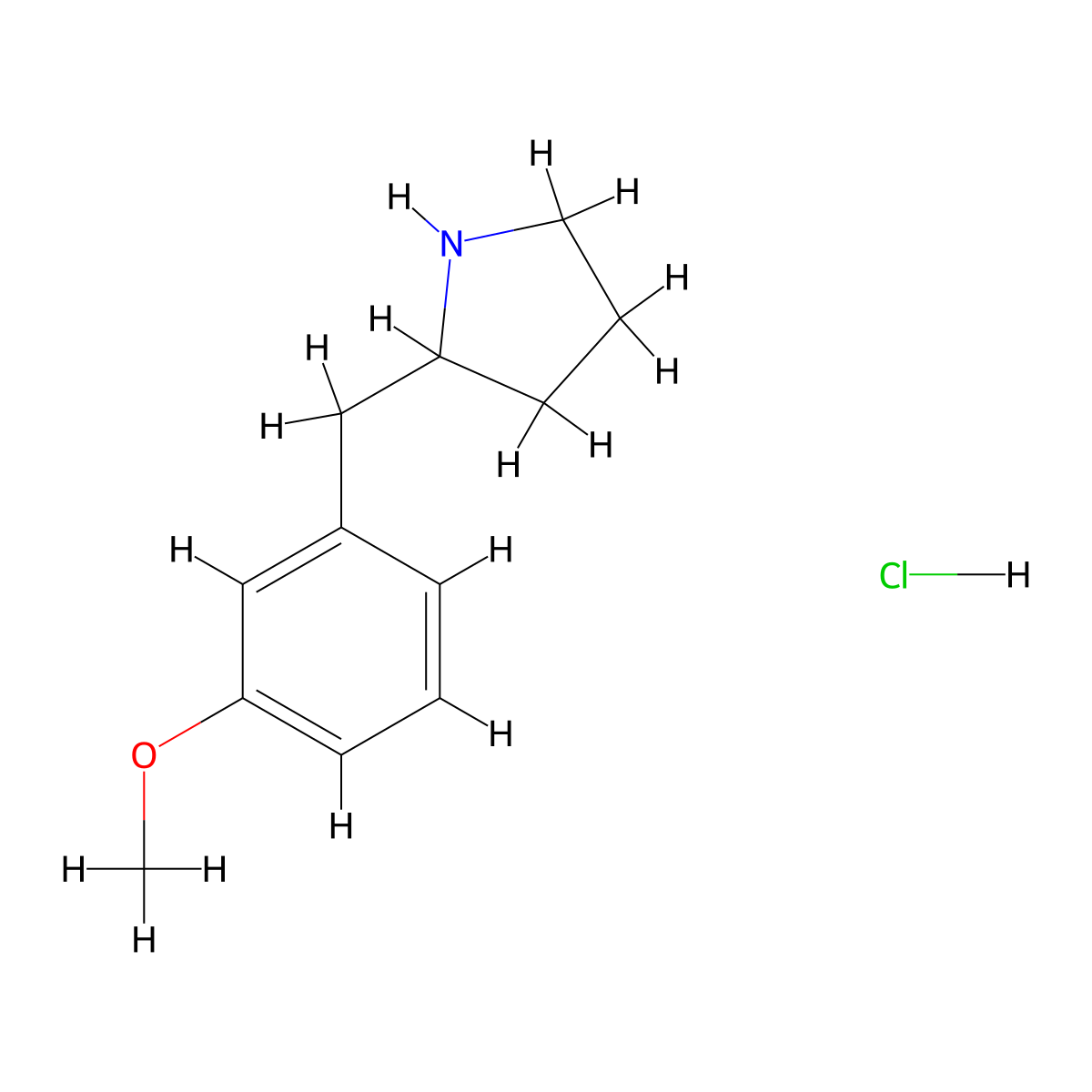 2-[(3-Methoxyphenyl)methyl]pyrrolidine hydrochloride molecular structure, CAS 1079651-46-9
