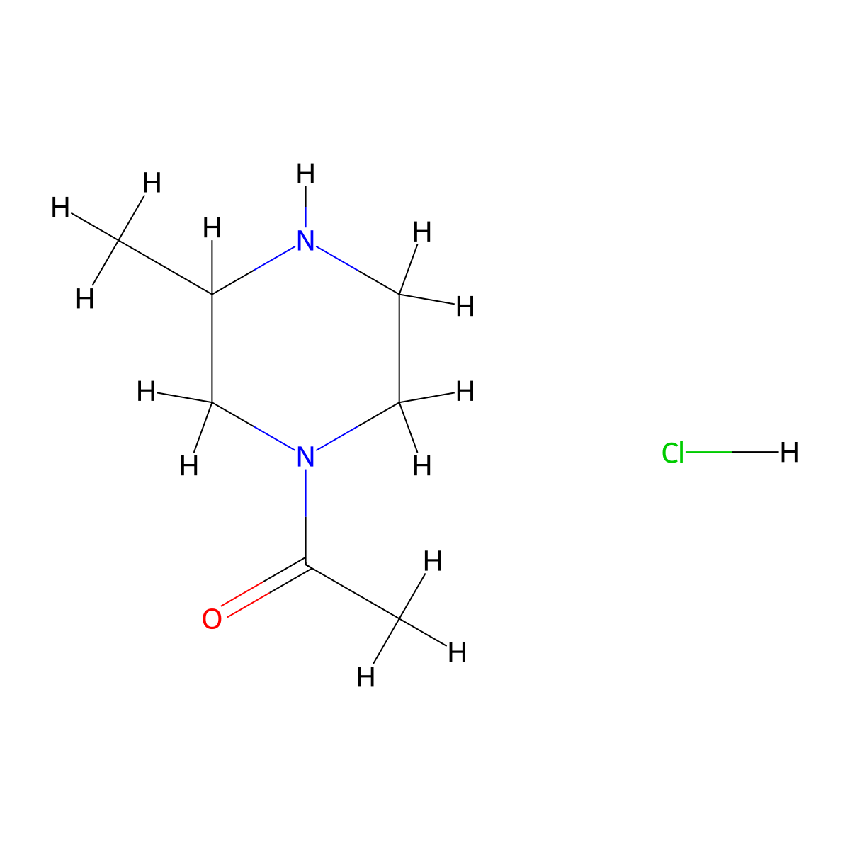 1-(3-Methylpiperazin-1-yl)ethanone;hydrochloride molecular structure, CAS 1079652-91-7