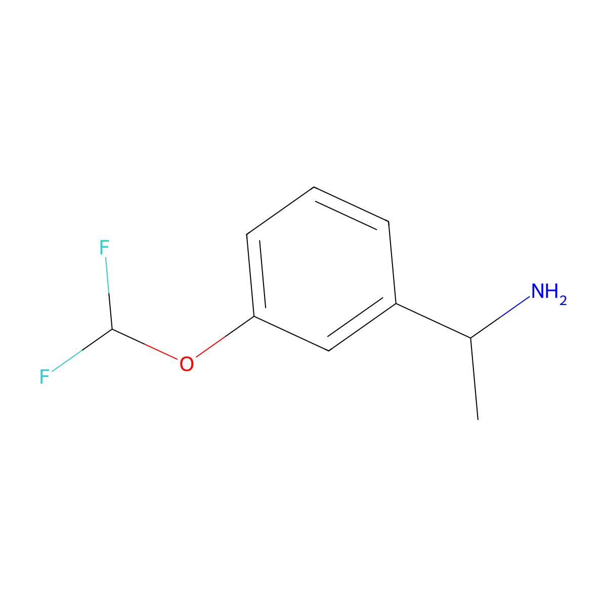 (1R)-1-[3-(difluoromethoxy)phenyl]ethan-1-amine molecular structure, CAS 1079656-72-6