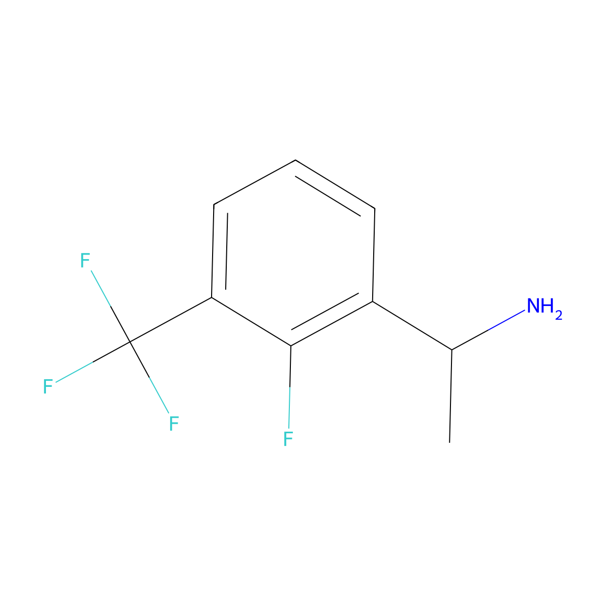 (r)-1-(2-Fluoro-3-(trifluoromethyl)phenyl)ethanamine molecular structure, CAS 1079656-93-1