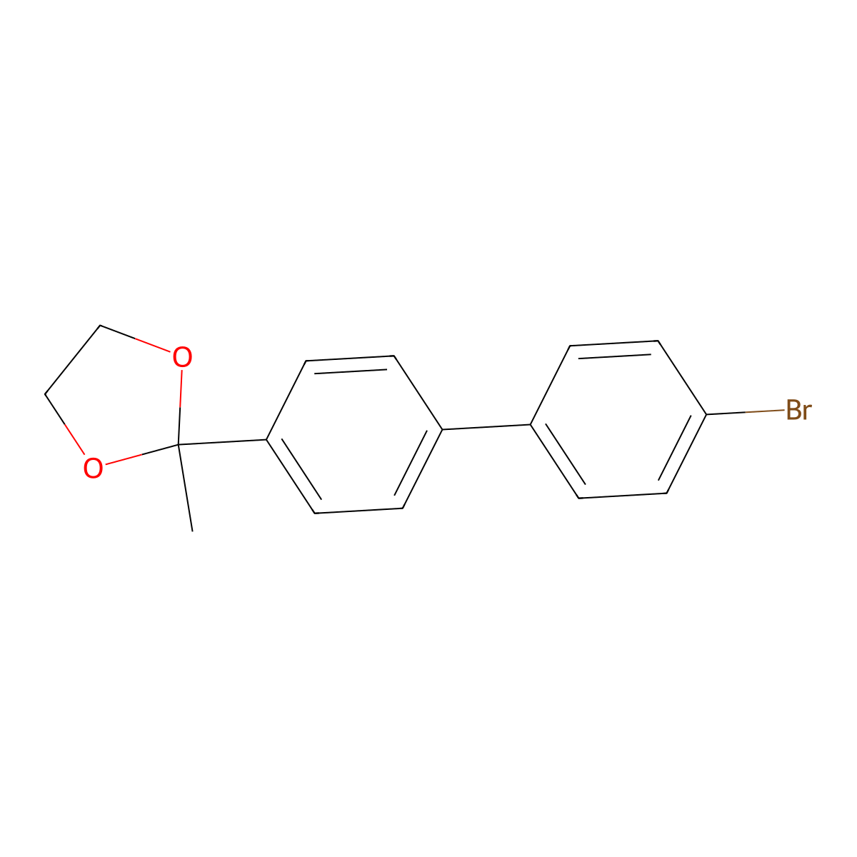 2-(4'-Bromo-[1,1'-biphenyl]-4-yl)-2-methyl-1,3-dioxolane molecular structure, CAS 107967-74-8