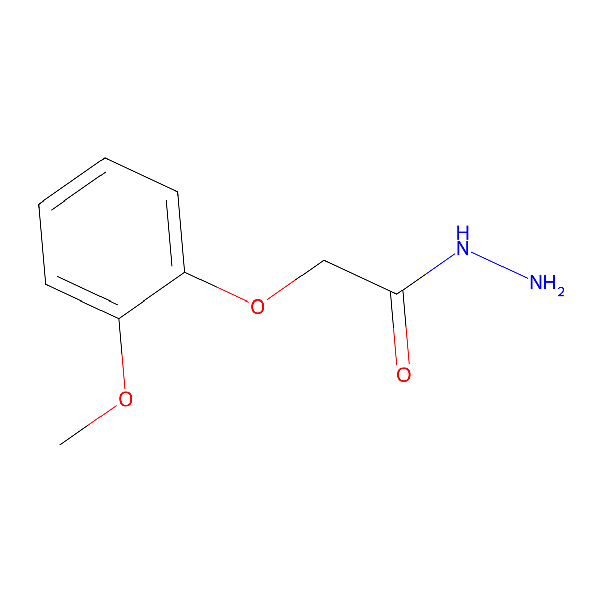2-(2-Methoxyphenoxy)acetohydrazide molecular structure, CAS 107967-88-4