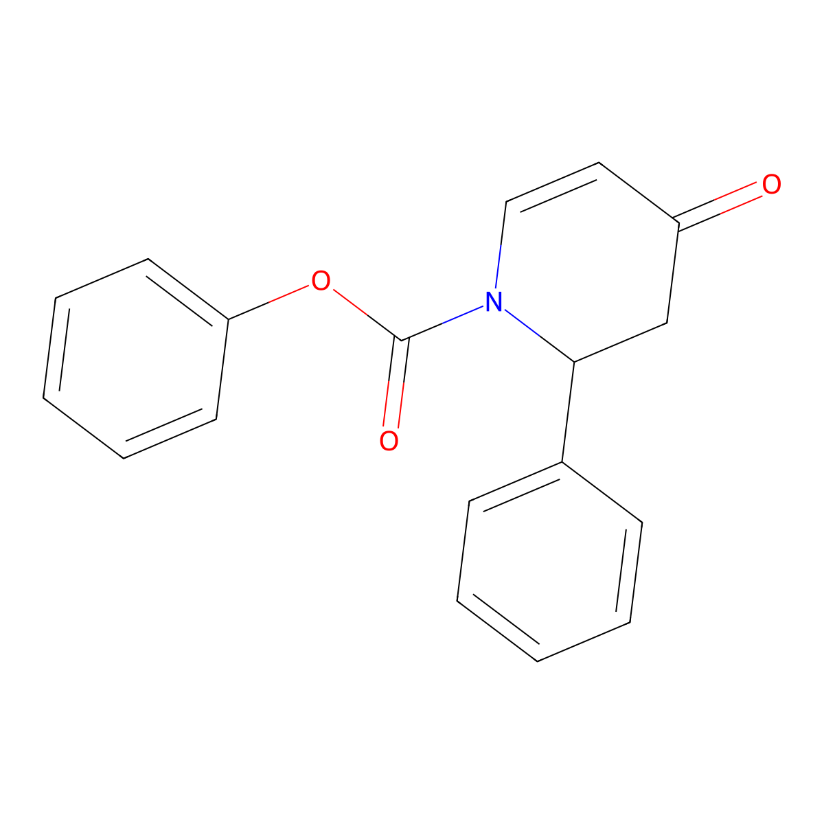 Phenyl 4-oxo-2-phenyl-3,4-dihydropyridine-1(2H)-carboxylate molecular structure, CAS 107971-39-1