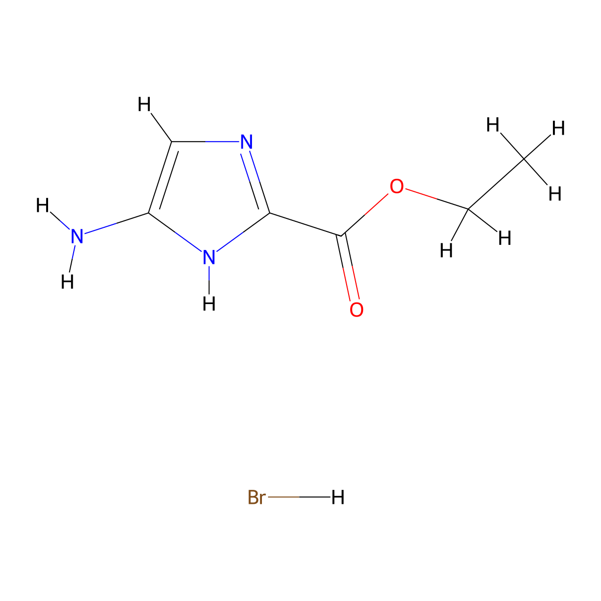 Ethyl 4-amino-1H-imidazole-2-carboxylate hydrobromide molecular structure, CAS 107972-49-6