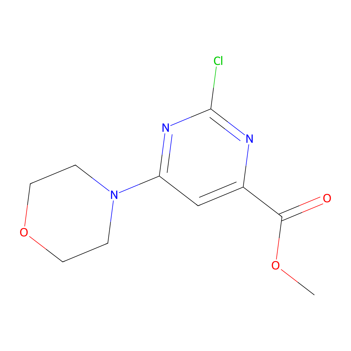 Methyl 2-chloro-6-morpholin-4-ylpyrimidine-4-carboxylate molecular structure, CAS 107973-01-3