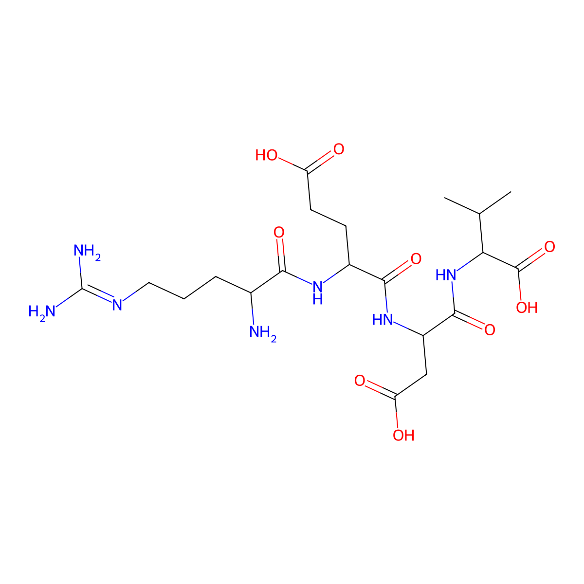 H-Arg-Glu-Asp-Val-OH molecular structure, CAS 107978-83-6