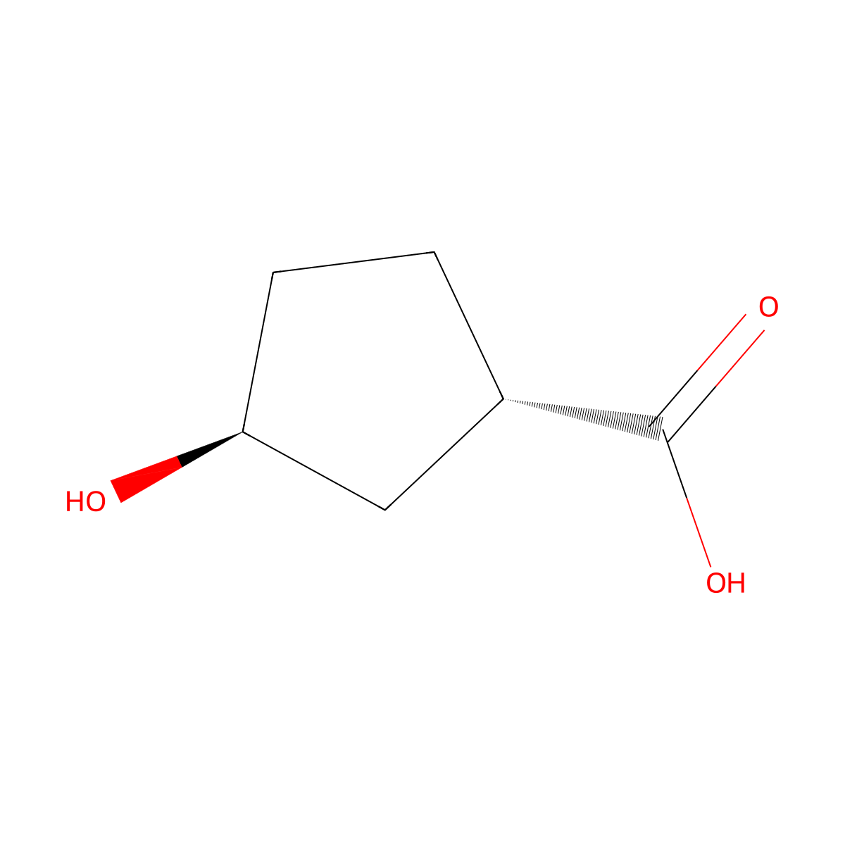 (1S,3S)-3-Hydroxy-cyclopentanecarboxylic acid molecular structure, CAS 107983-79-9