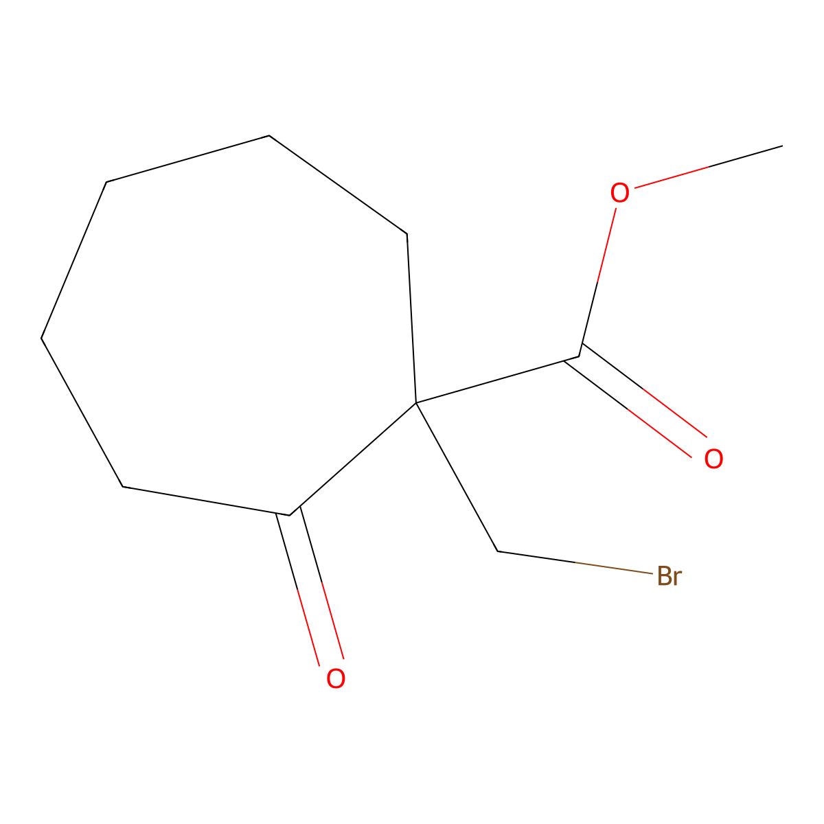 Methyl 1-(bromomethyl)-2-oxocycloheptane-1-carboxylate molecular structure, CAS 107987-01-9