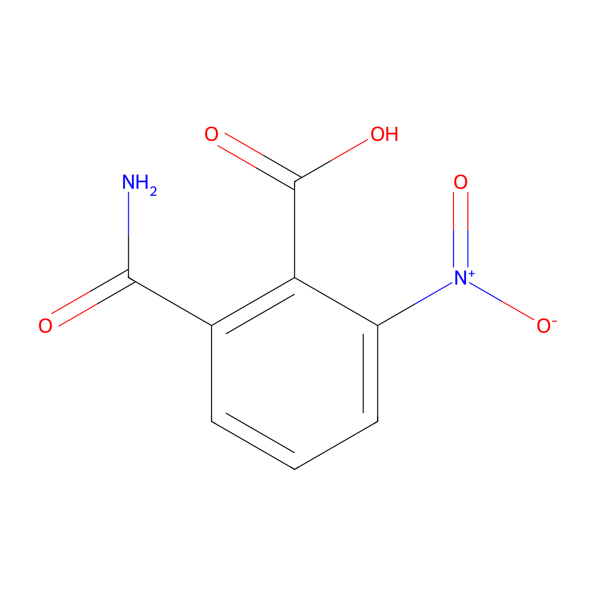 2-Carbamoyl-6-nitrobenzoic Acid molecular structure, CAS 107990-50-1