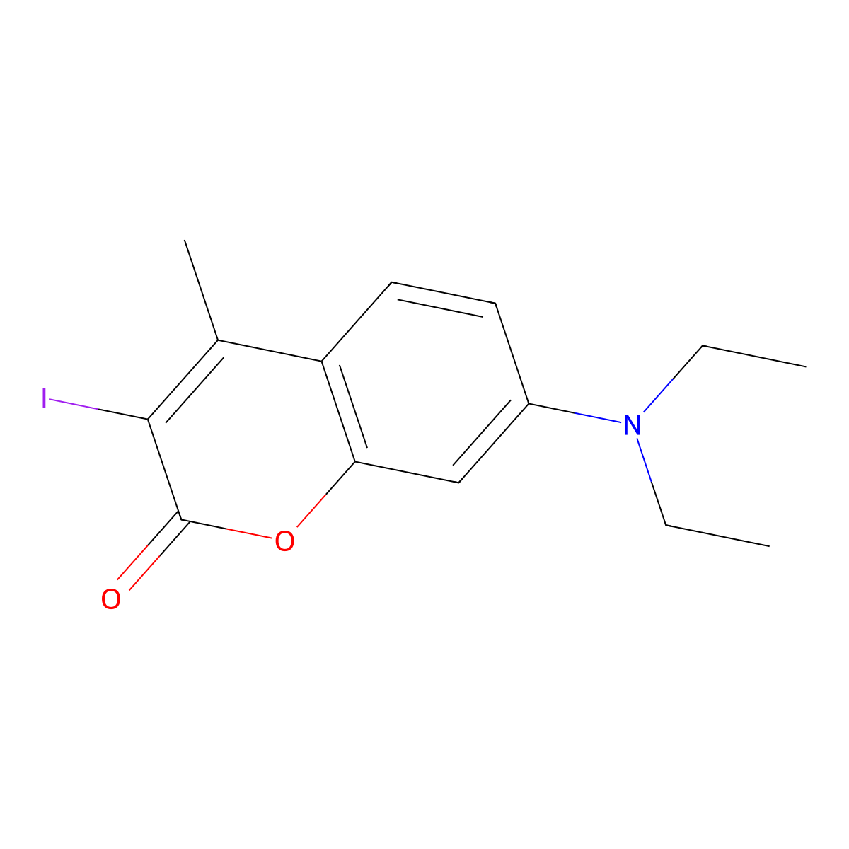 7-Diethylamino-3-iodo-4-methyl-chromen-2-one molecular structure, CAS 107995-74-4