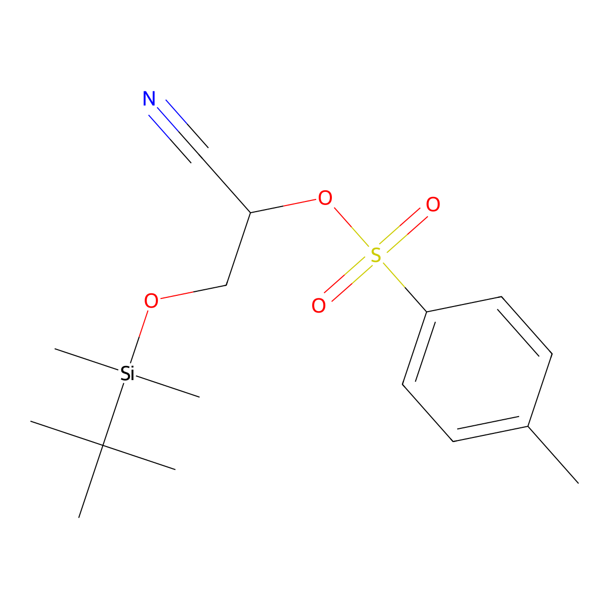3-(tert-Butyldimethylsilyloxy)-2-hydroxy-2-O-tosyl-propanenitrile molecular structure, CAS 1079950-23-4