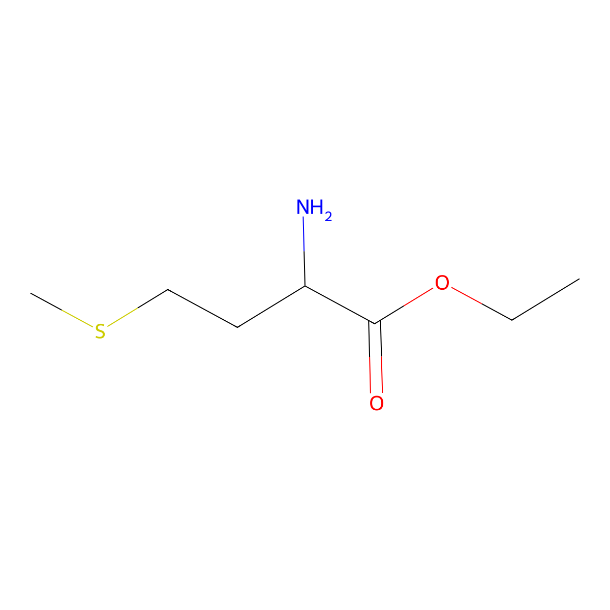 Ethyl (2R)-2-amino-4-(methylsulfanyl)butanoate molecular structure, CAS 107998-44-7