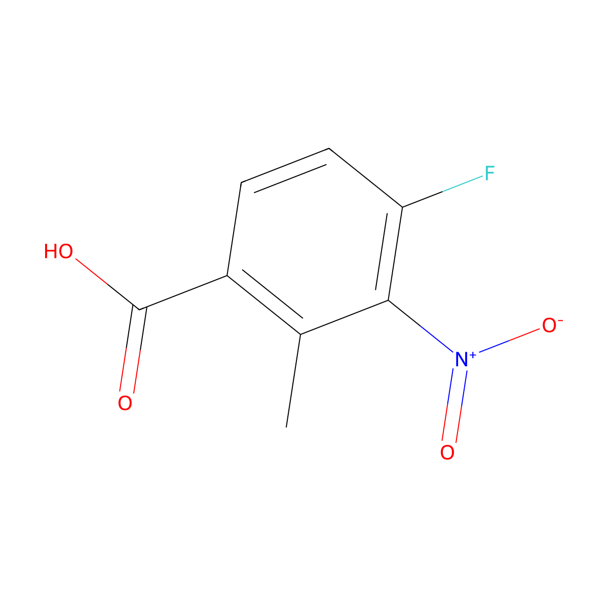 4-Fluoro-2-methyl-3-nitrobenzoic acid molecular structure, CAS 1079991-68-6